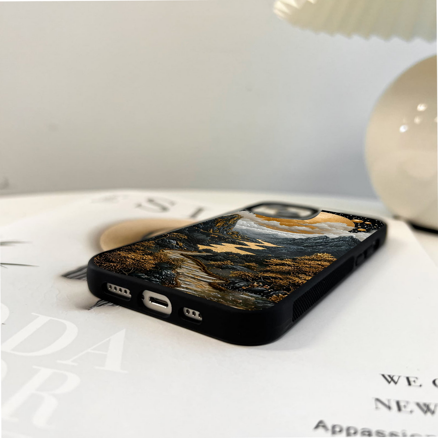 Foggy Moon Scenery Glass Case