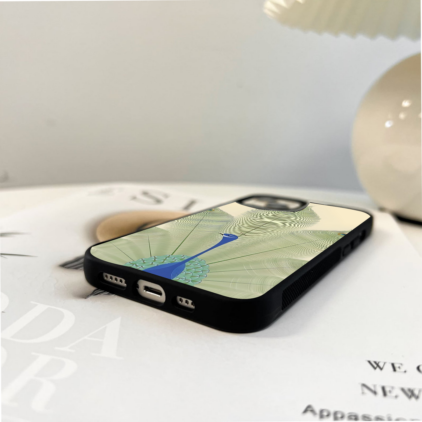 Peacock Feather Grace Glass Case