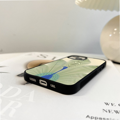 Peacock Feather Grace Glass Case