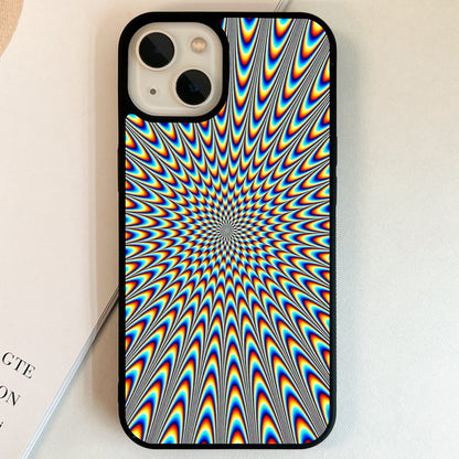 Electric Rainbow Vortex Glass Case