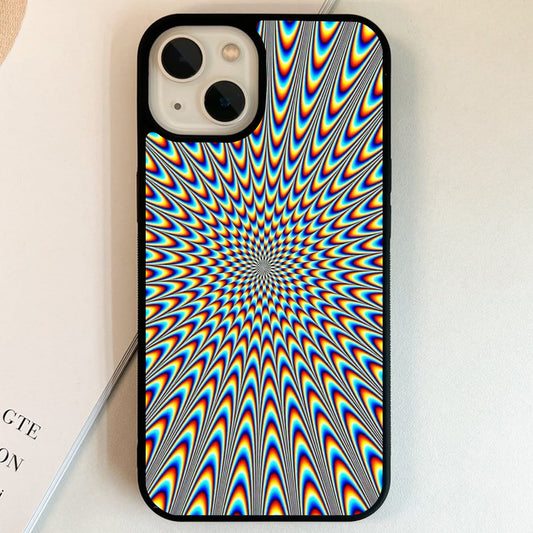 Electric Rainbow Vortex Glass Case