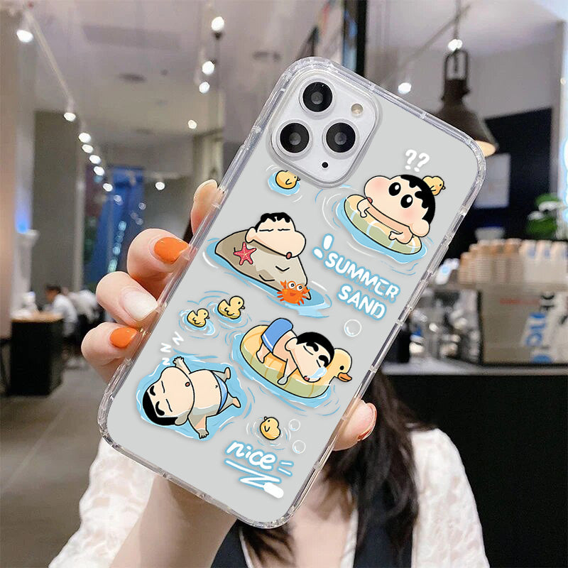Cute Summer Shinchan Clear Silicon Cover