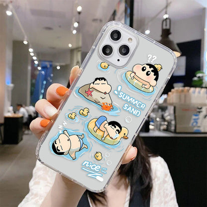 Cute Summer Shinchan Clear Silicon Cover