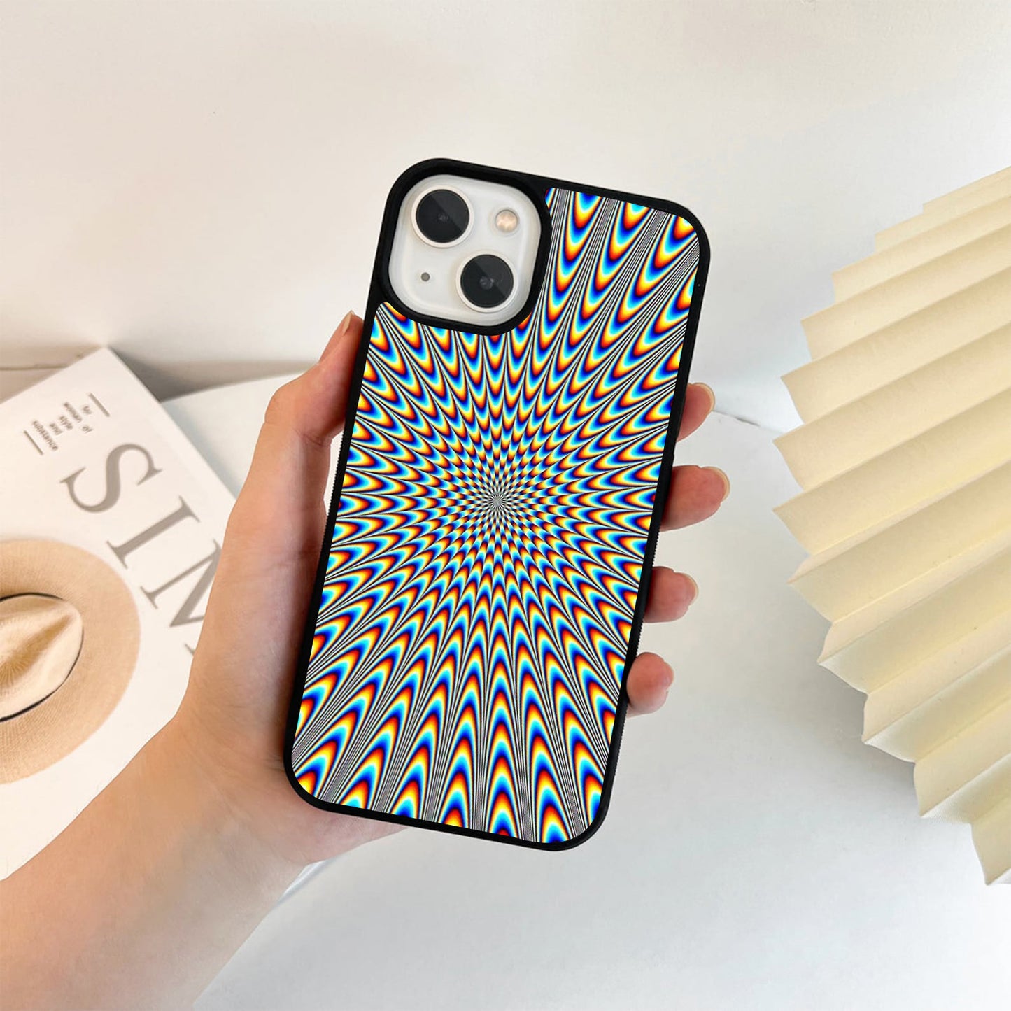 Electric Rainbow Vortex Glass Case