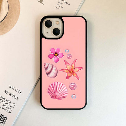 Seashell & Flower Blush Glass Case