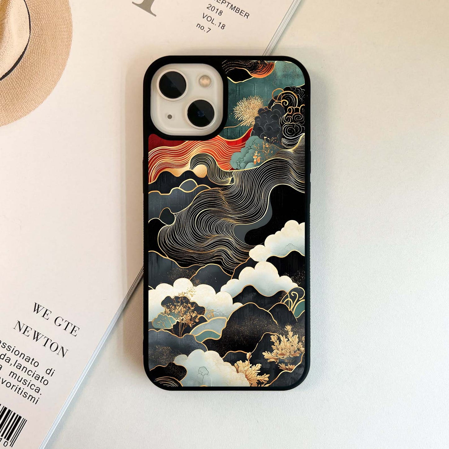 Black Gold Landscape Glass Case