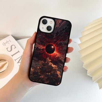 Crimson Eclipse Burst Glass Case