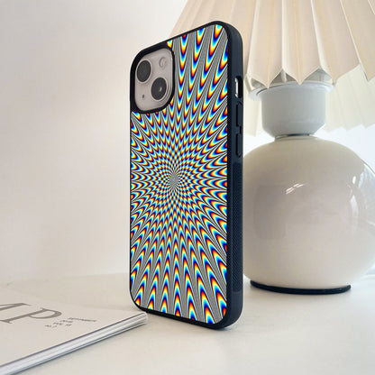 Electric Rainbow Vortex Glass Case