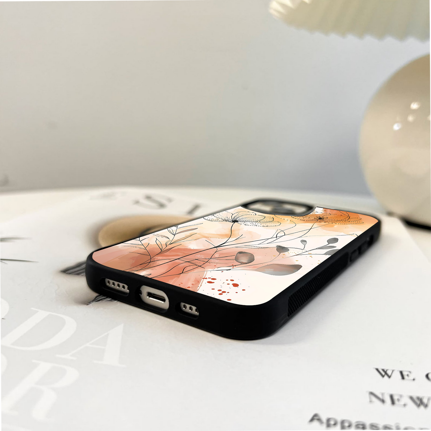 Abstract Shade Flowers Glass Case