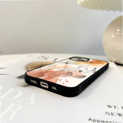 Abstract Shade Flowers Glass Case