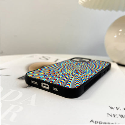 Electric Rainbow Vortex Glass Case