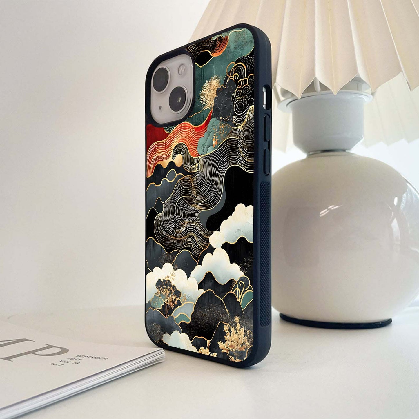 Black Gold Landscape Glass Case