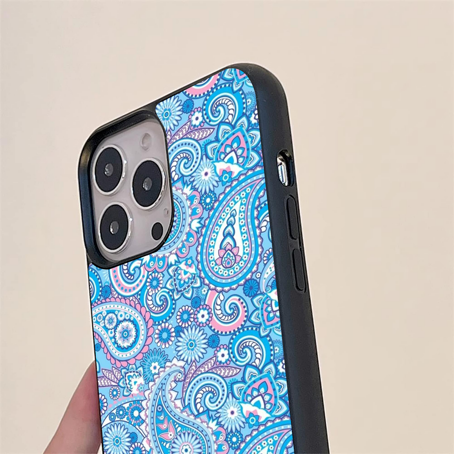 Blue Madala  Pattern Glass Case