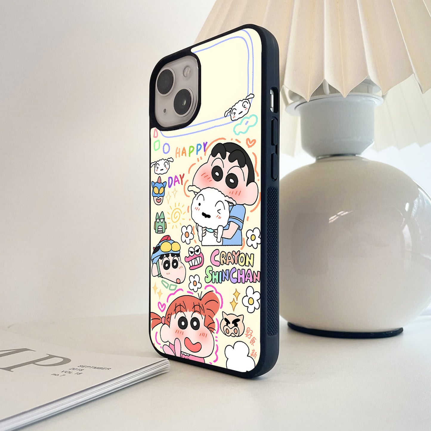 Happy Crayon Shinchan Glass Case