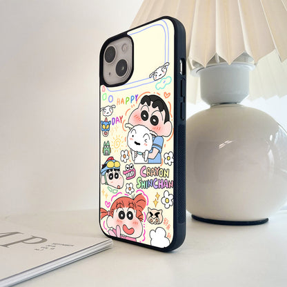 Happy Crayon Shinchan Glass Case