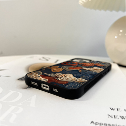 Sculpted Clouds Design Glass Case