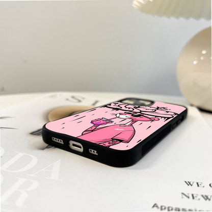 Pink Panther Cartoon Glass Case