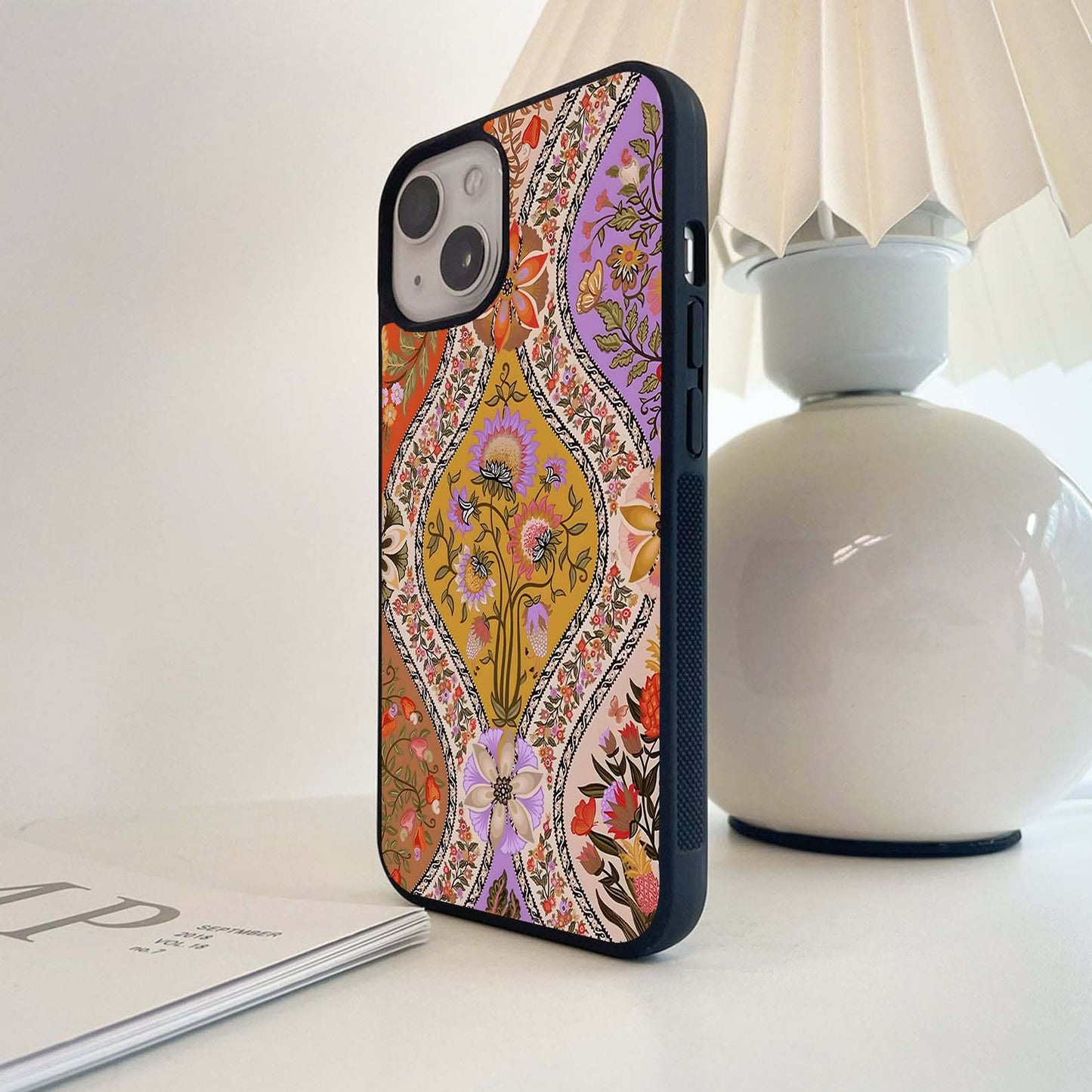 Royal Floral Tapestry Glass Case