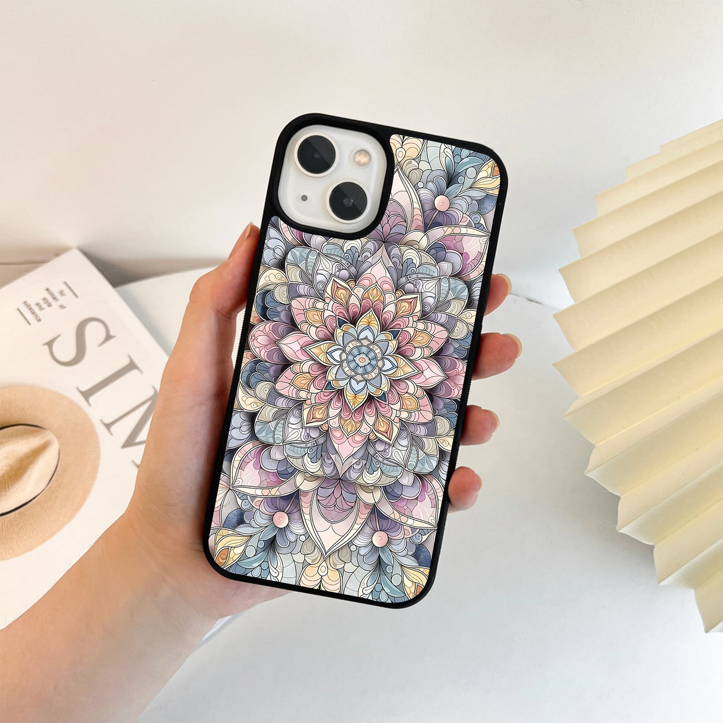 Pastel Harmony Mandala Glass Case