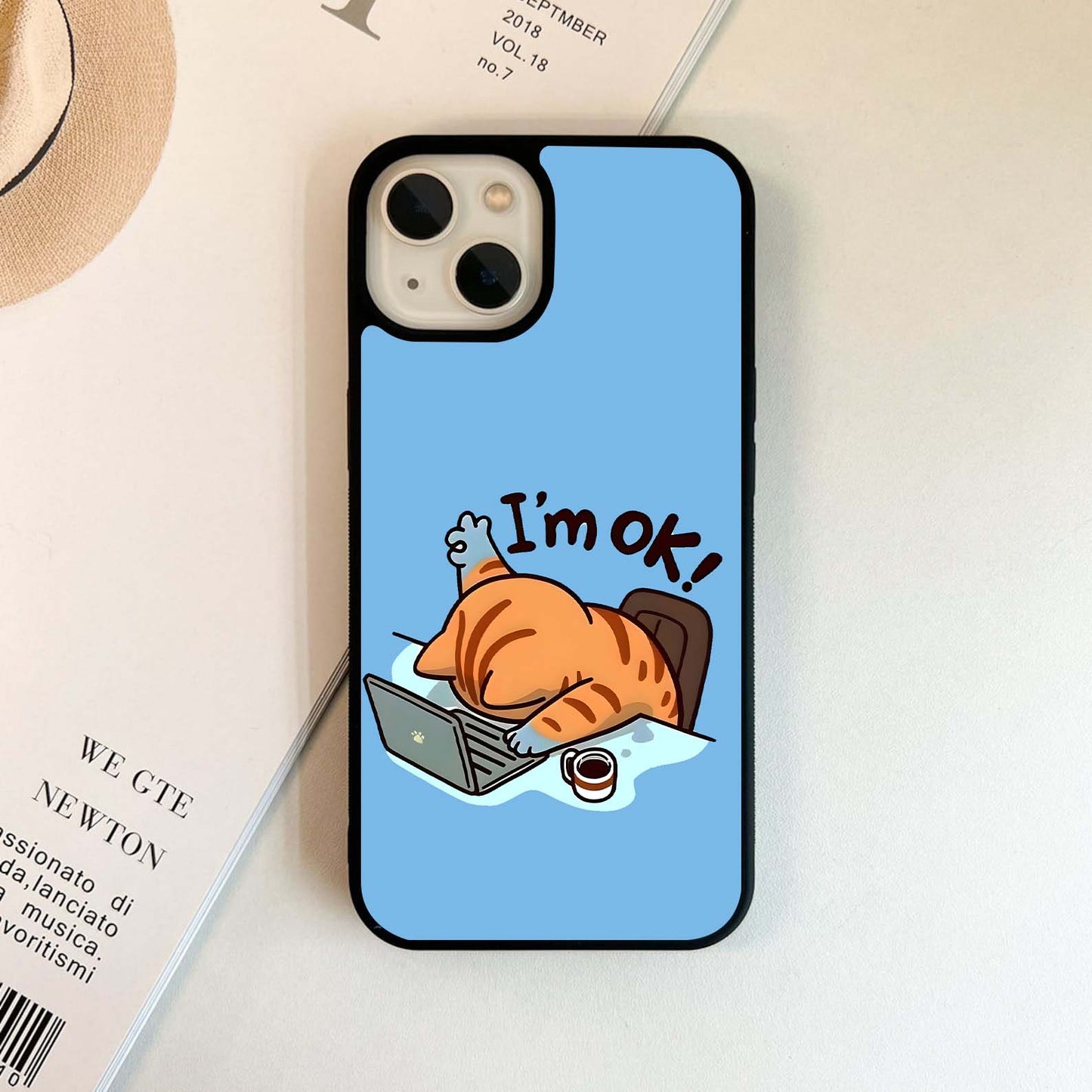 I’m OK Cat Meme Glass Case