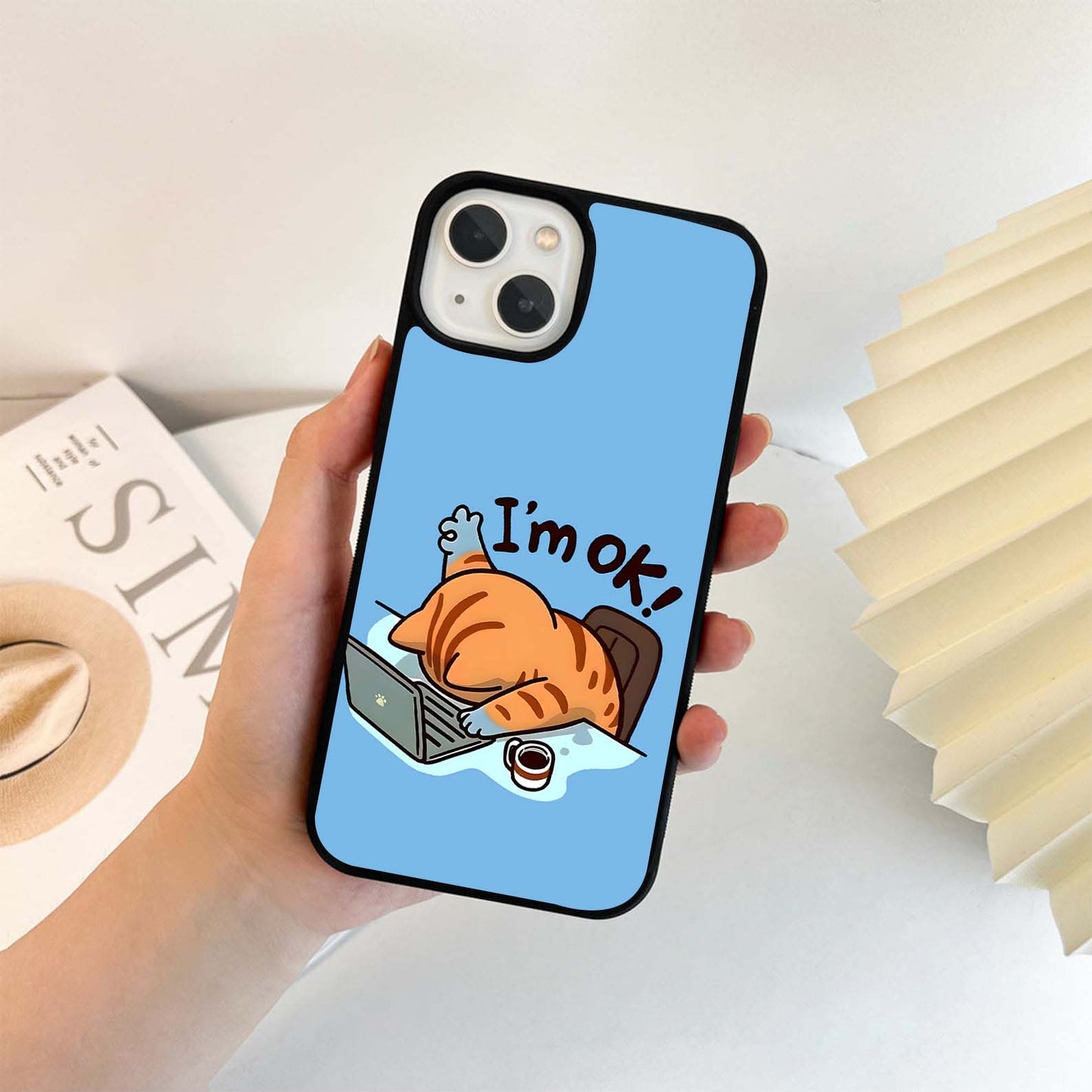 I’m OK Cat Meme Glass Case