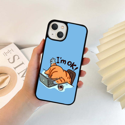I’m OK Cat Meme Glass Case