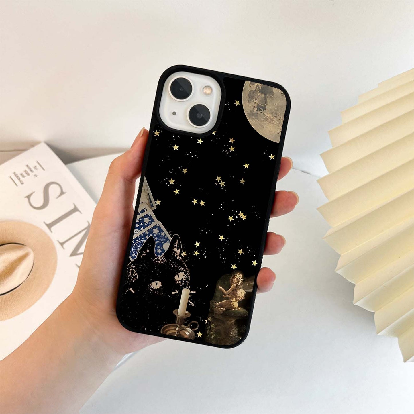 Little Cat Flower Retro Glass Case