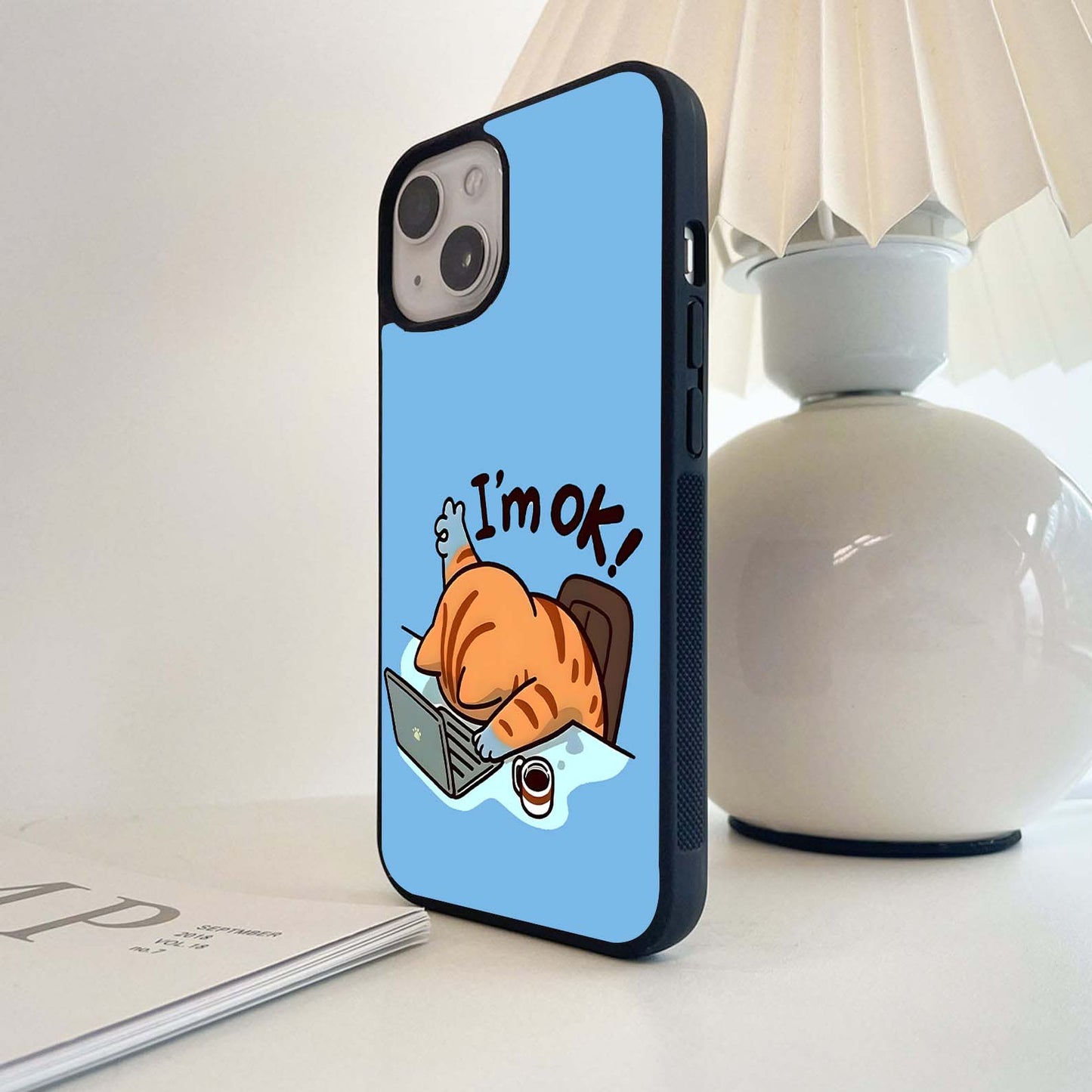 I’m OK Cat Meme Glass Case