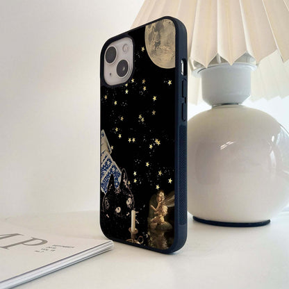 Little Cat Flower Retro Glass Case