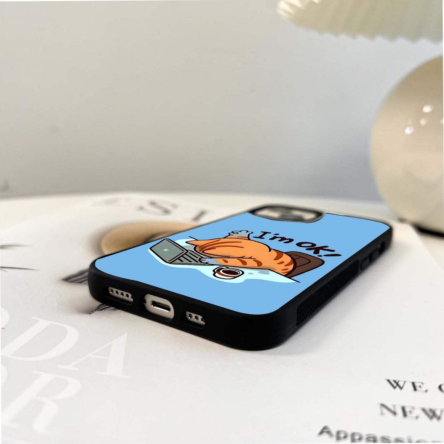 I’m OK Cat Meme Glass Case