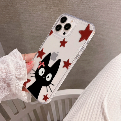 Starry Kitty Charm Clear Silicon Cover