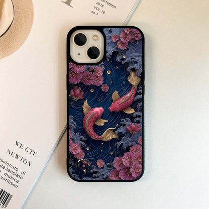 Koi Wave Dance Glass Case