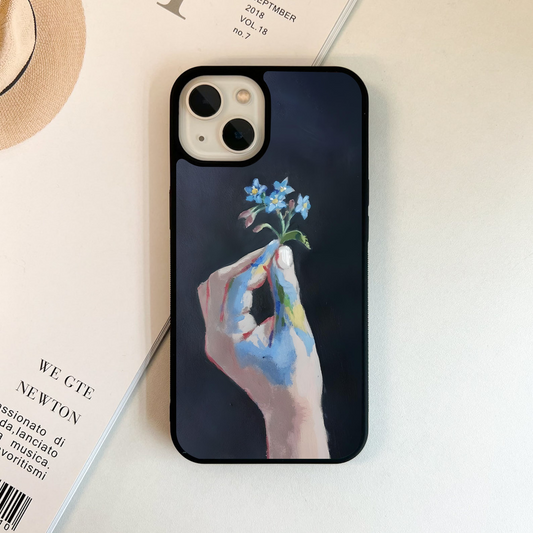 Hold Blue Bloom Glass Case