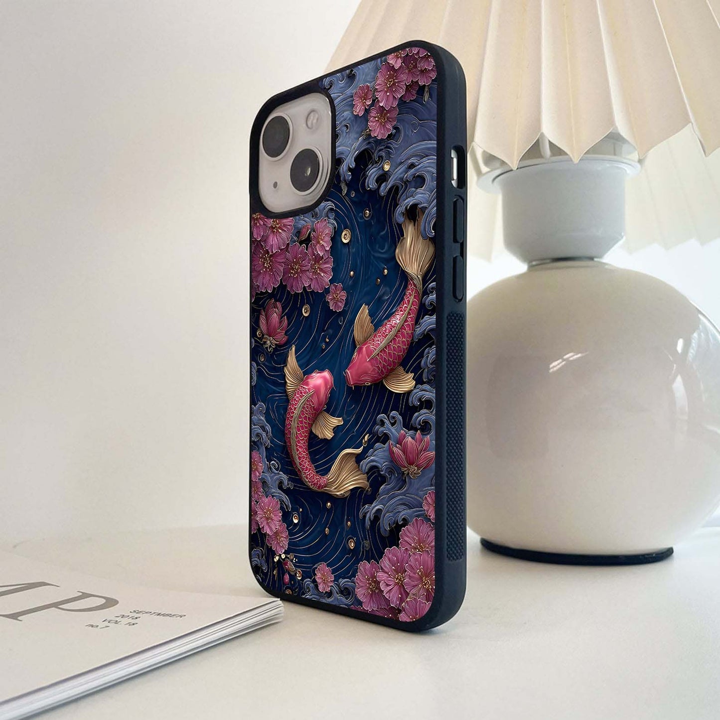 Koi Wave Dance Glass Case