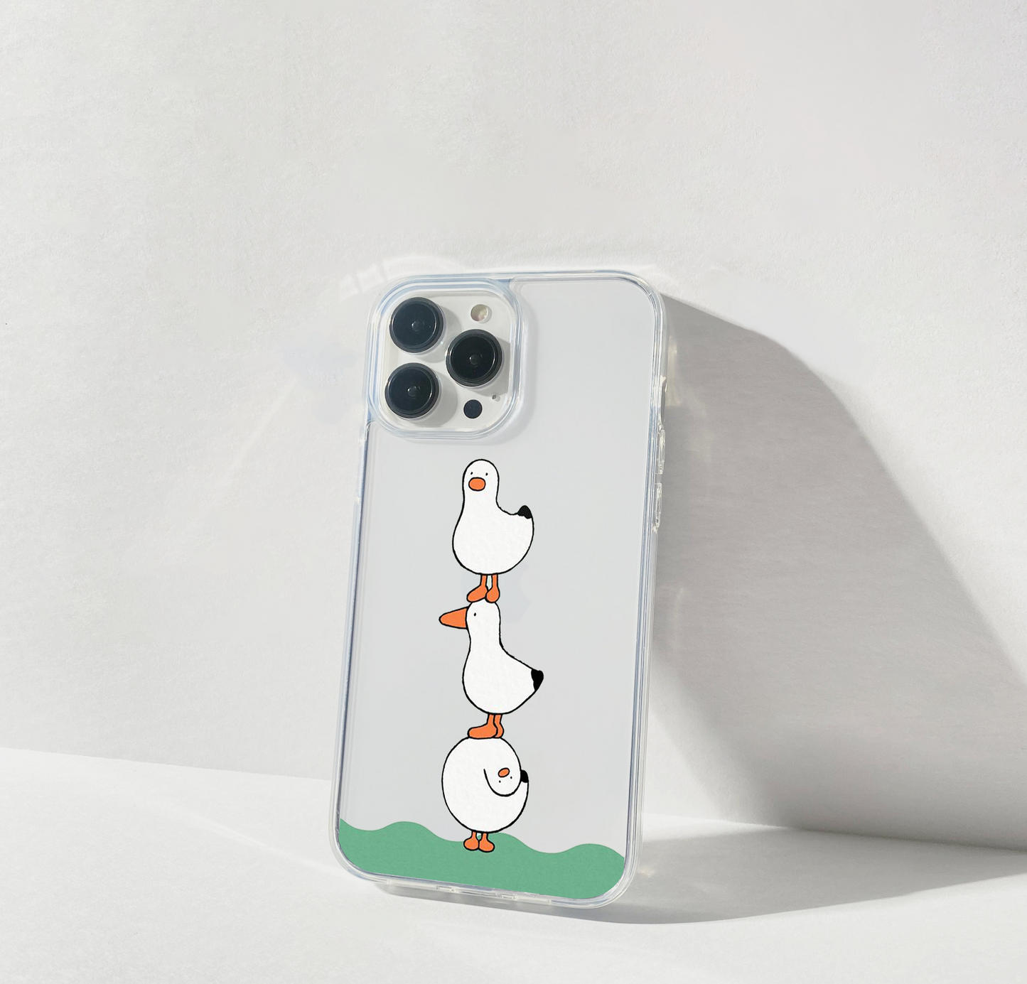 Stacked Duck Friends Clear Silicon Cover