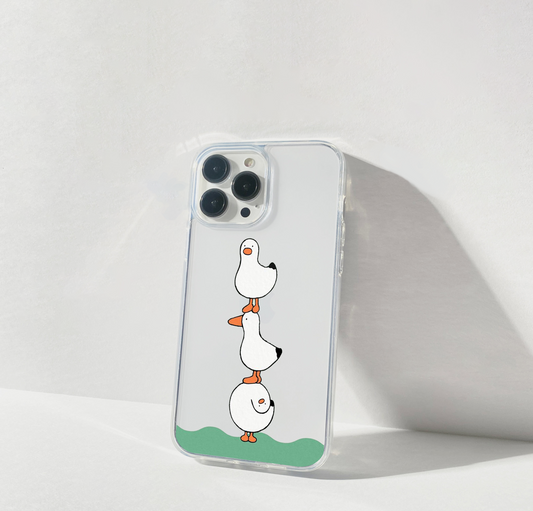 Stacked Duck Friends Clear Silicon Cover