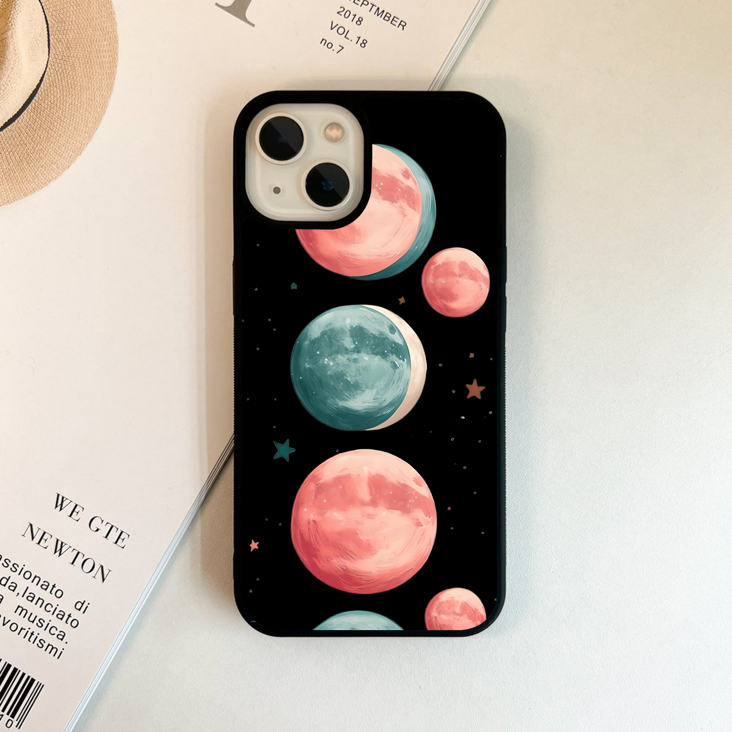 Pink Moon Beam Glass Case