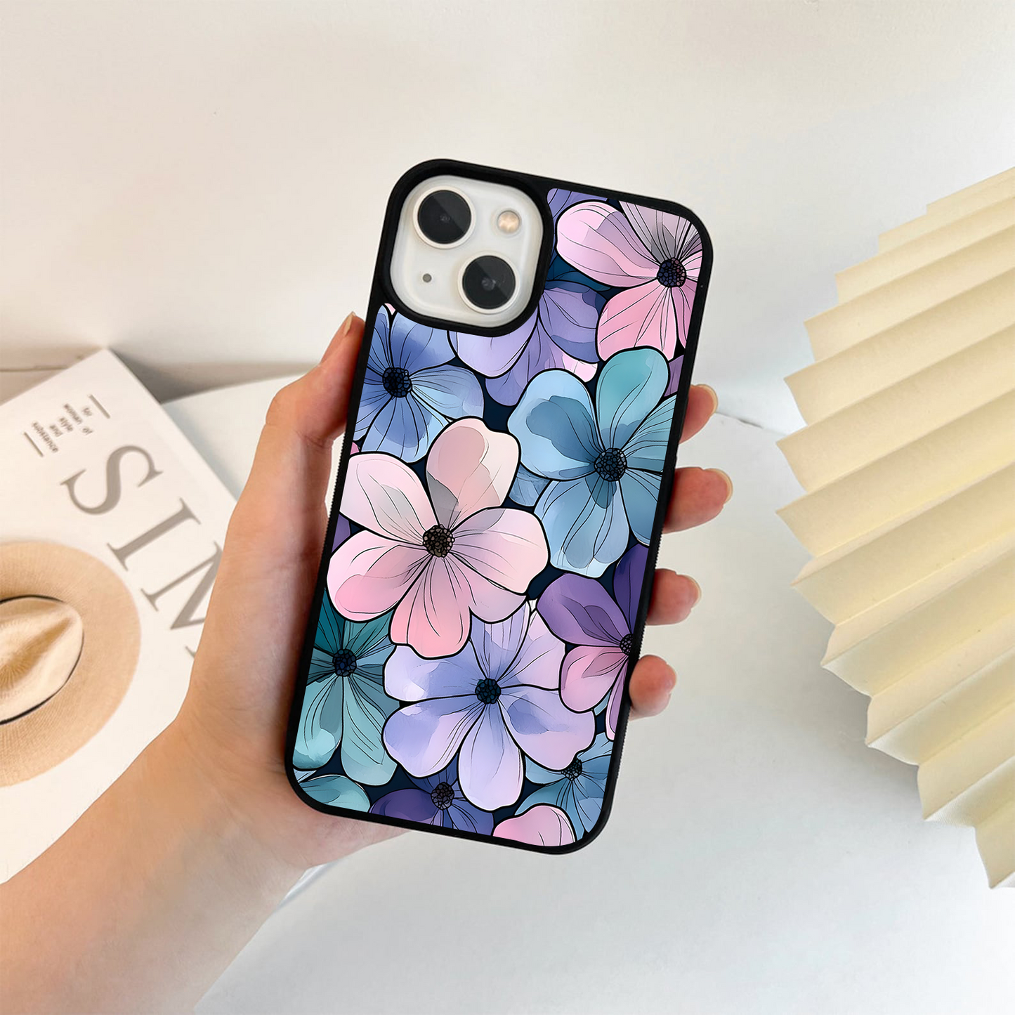 Pastel Petal Harmony Glass Case