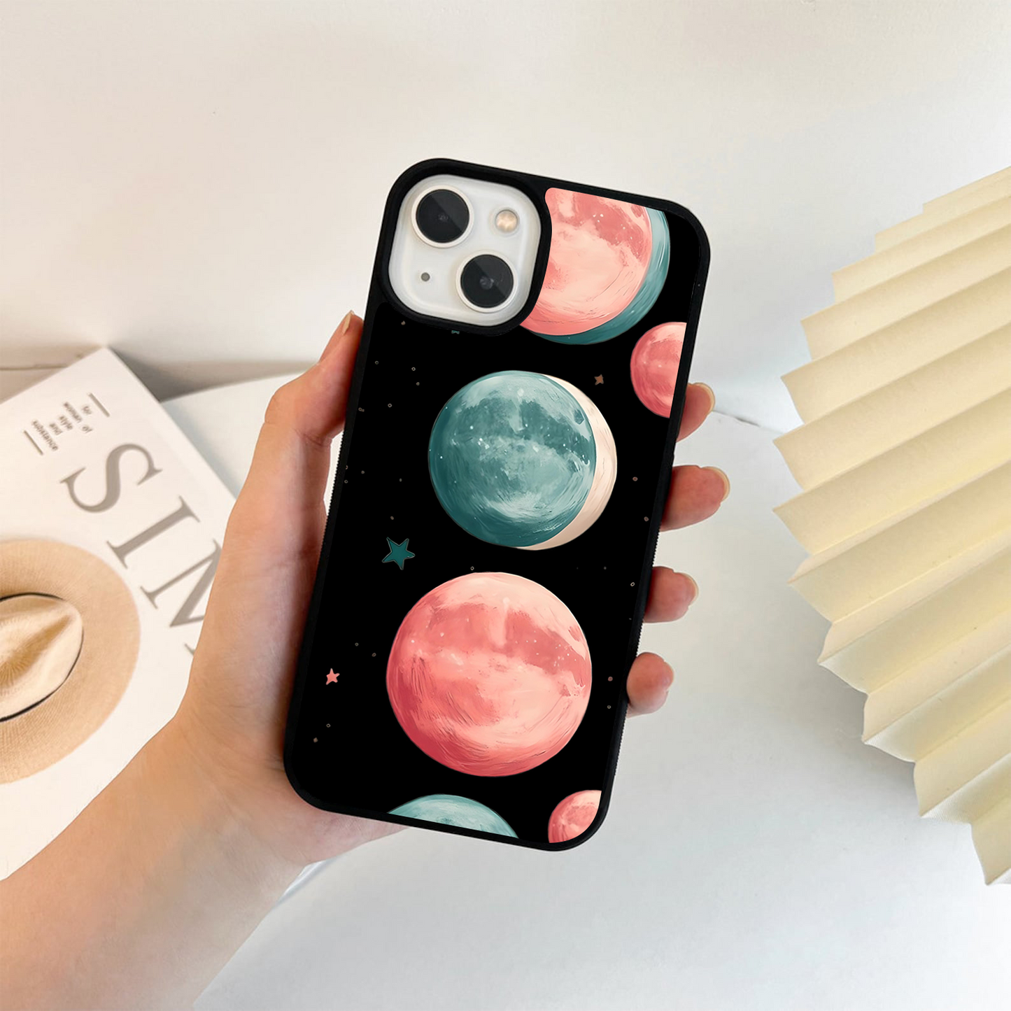 Pink Moon Beam Glass Case