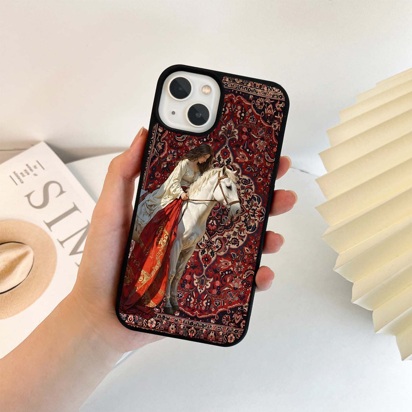 Royal Rider Tapestry Glass Case