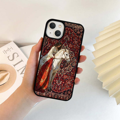 Royal Rider Tapestry Glass Case