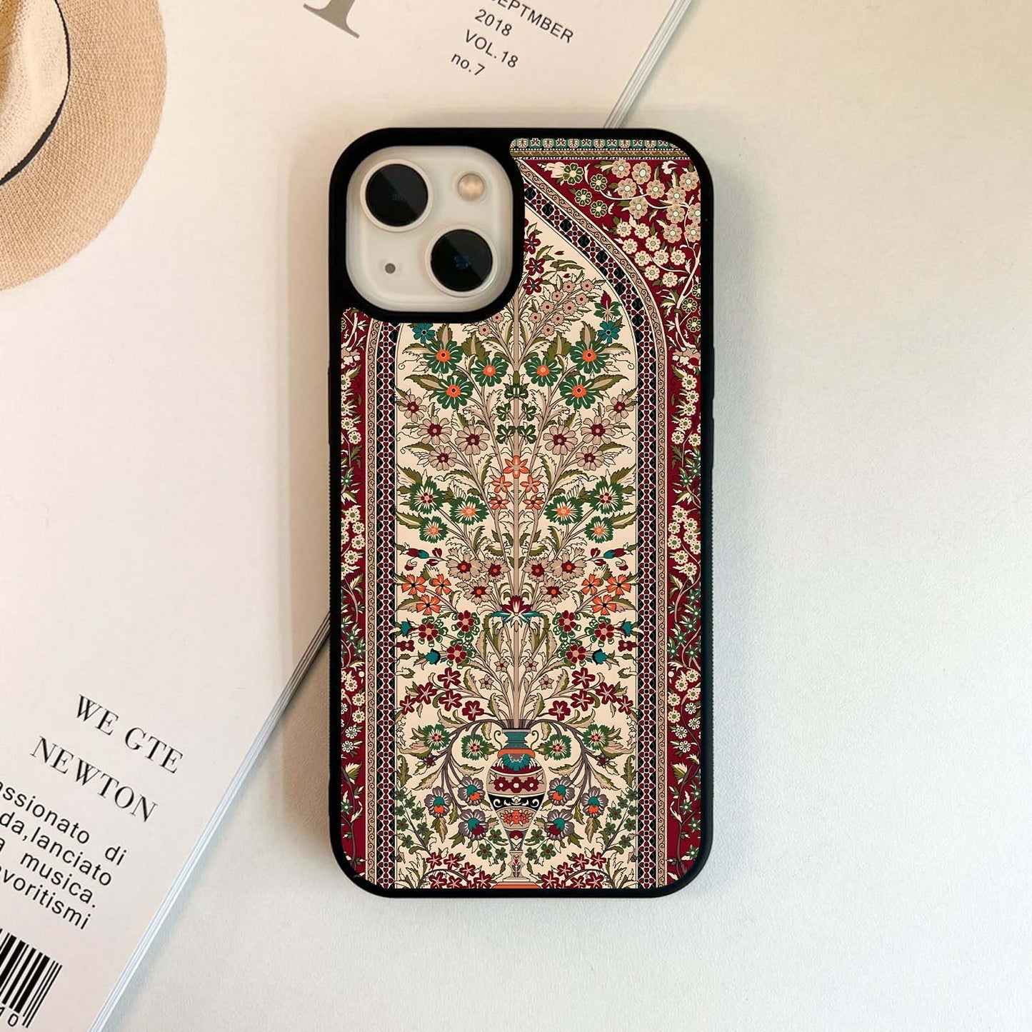 Kashmiri Prayer Rug Motif Glass Case