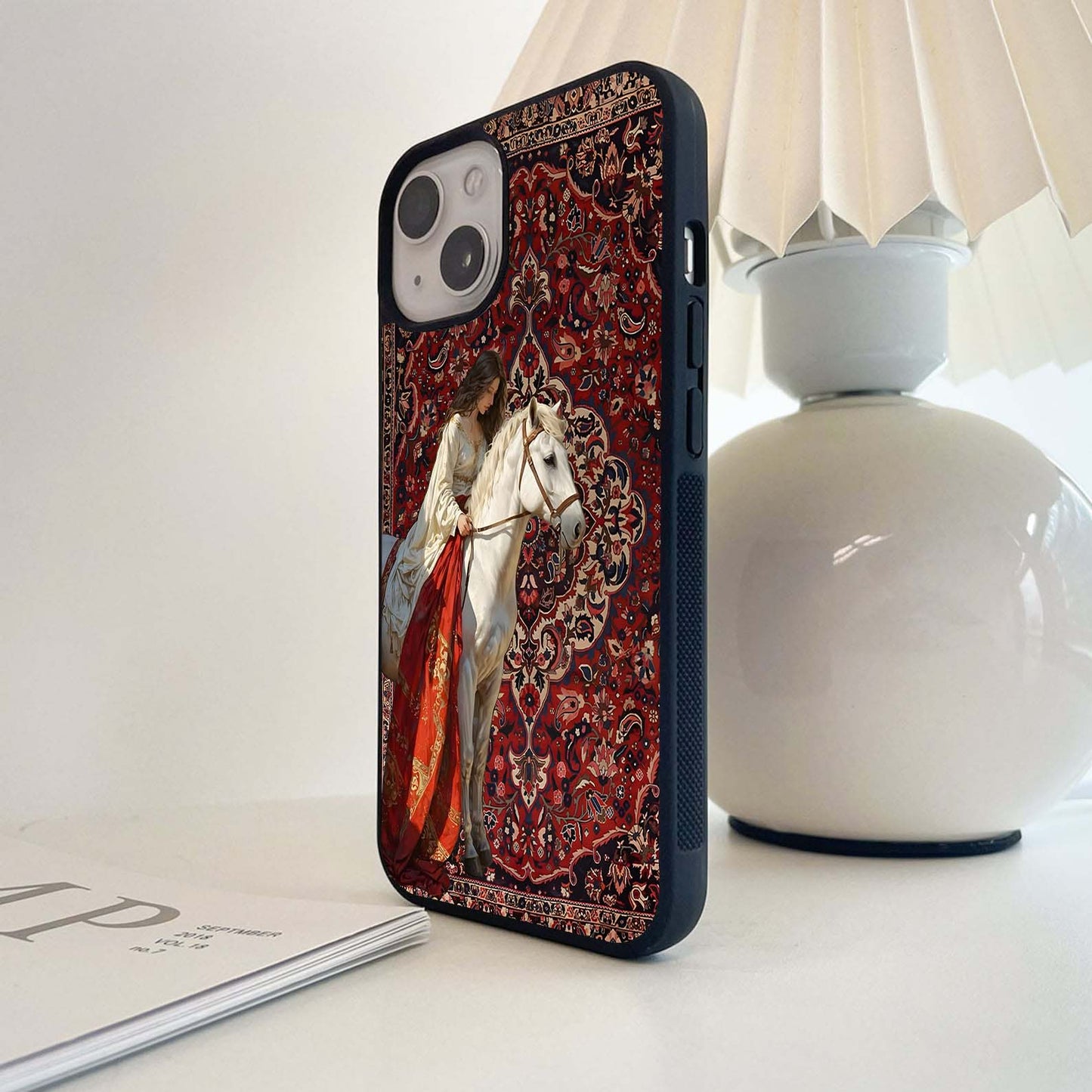 Royal Rider Tapestry Glass Case