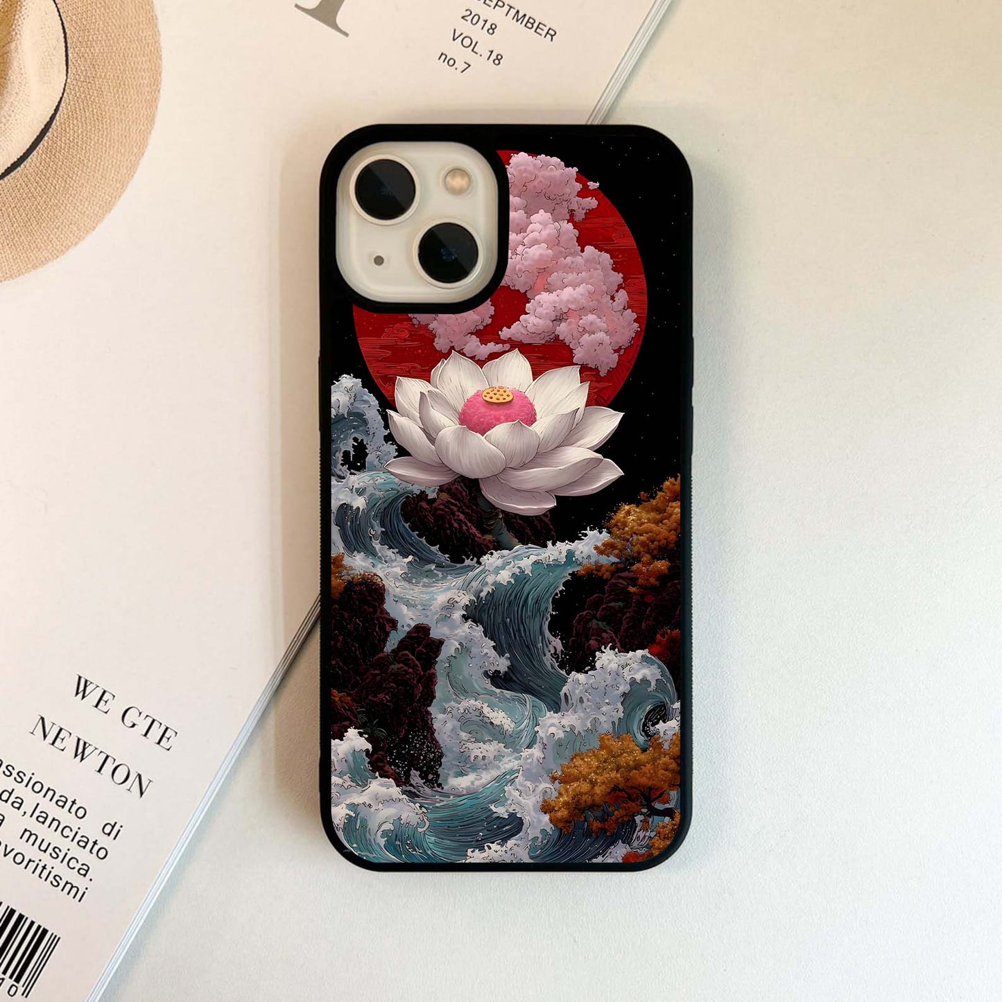 Lotus Under Storm Glass Case