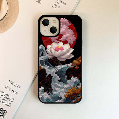 Lotus Under Storm Glass Case