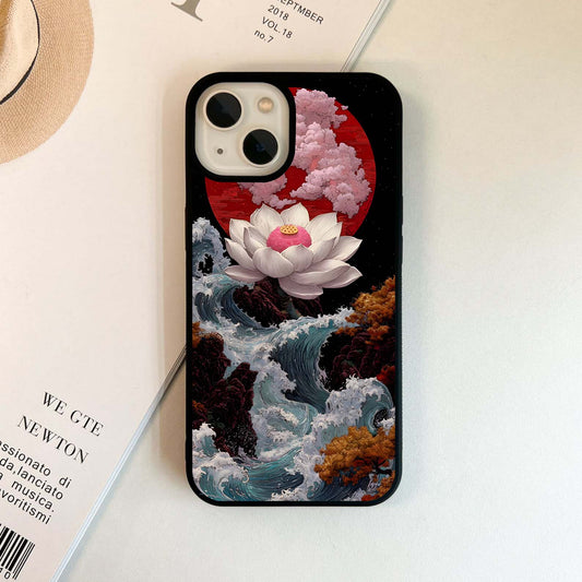 Lotus Under Storm Glass Case