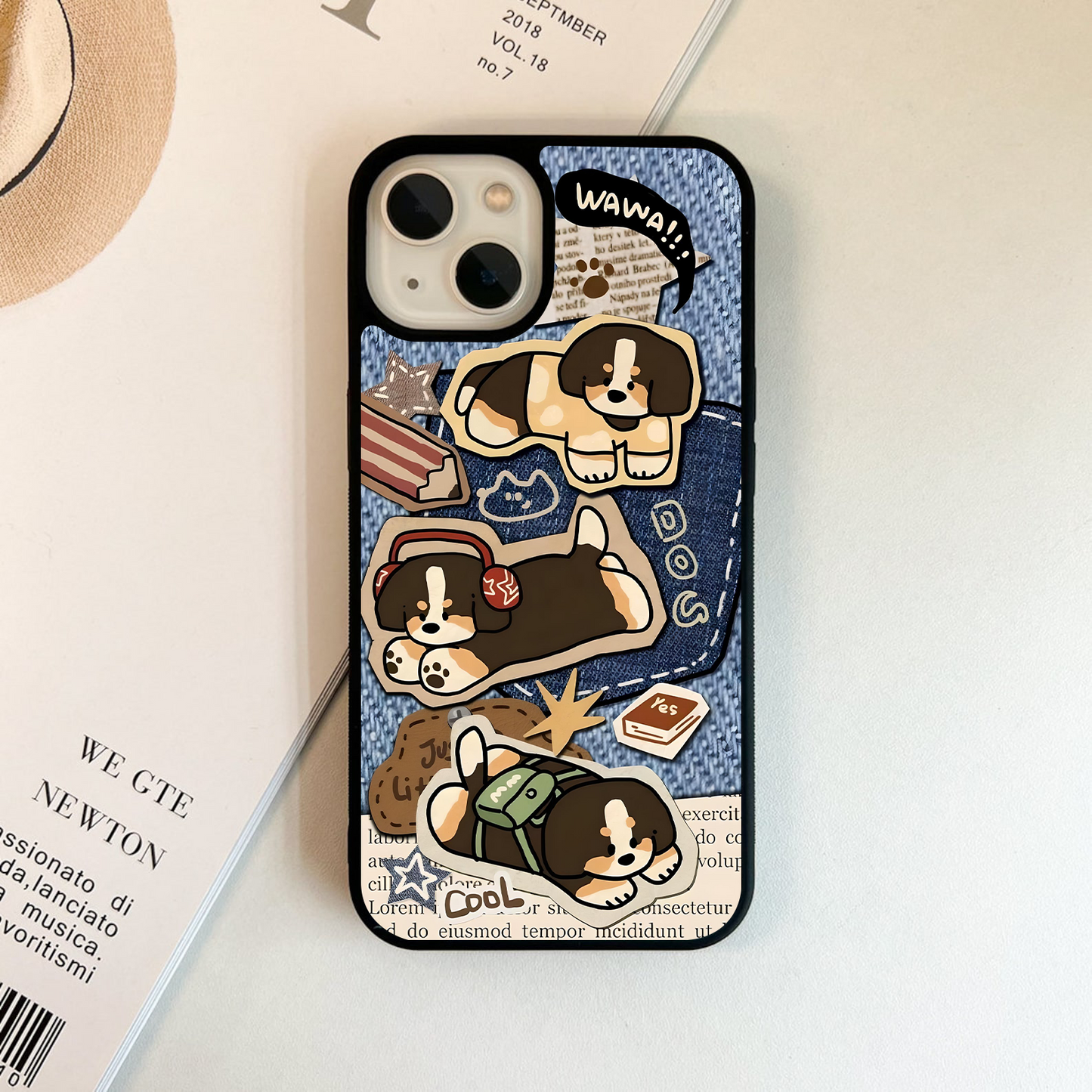 Puppy Sticker Parade Glass Case