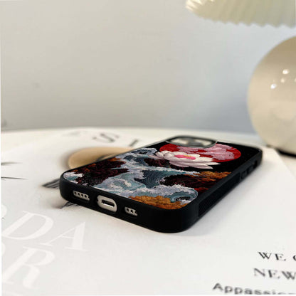 Lotus Under Storm Glass Case