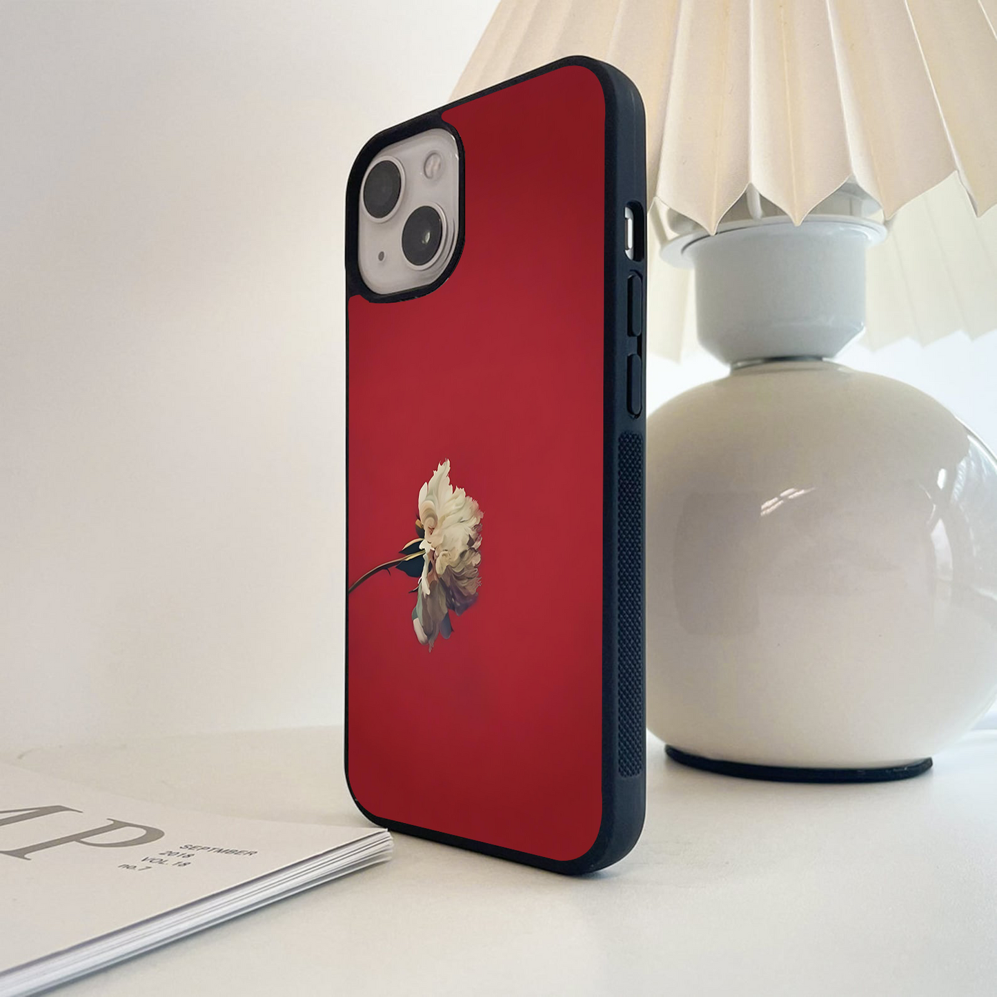 Crimson Petal Whisper Glass Case