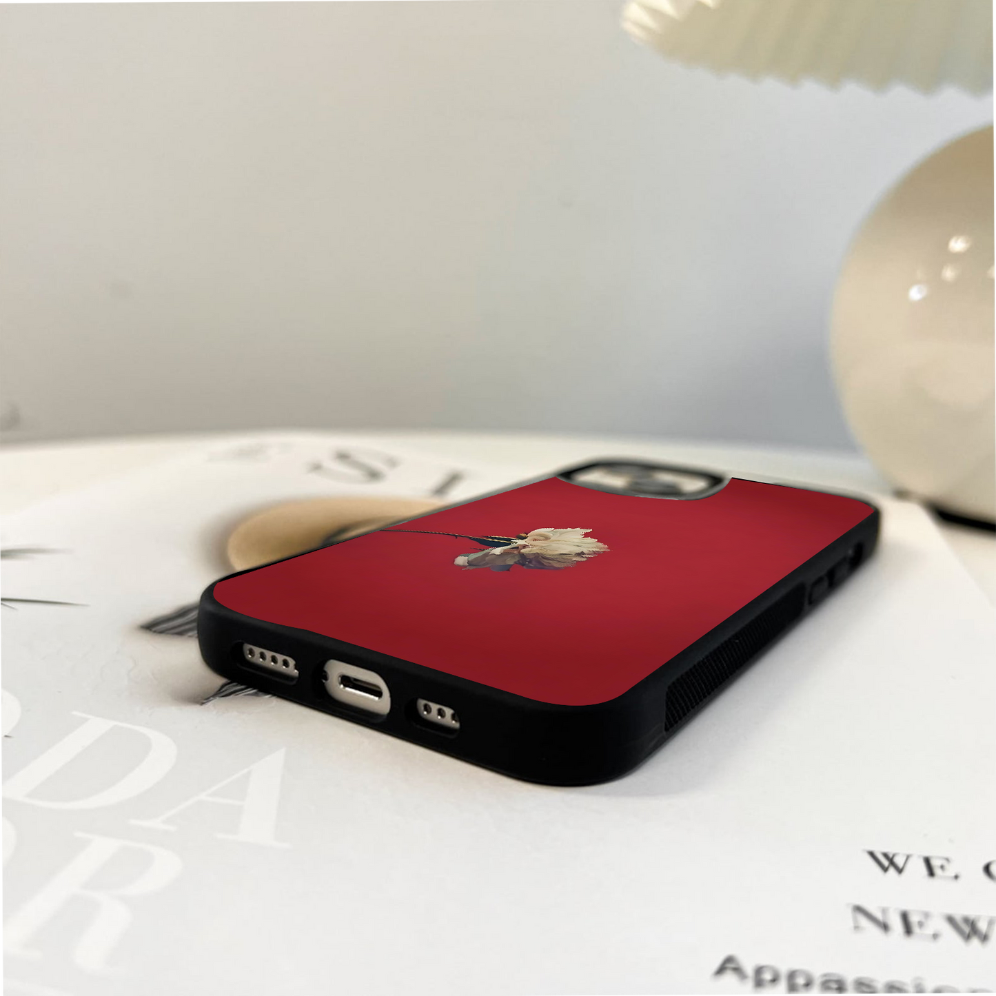 Crimson Petal Whisper Glass Case